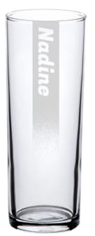 LUXENTU Kölschglas mit Gravur, Name & Hintergrundschatten, 0,2 l, 1 Stück | Personalisierte Kölner Stange mit Eichung, Geschenk zum Geburtstag oder Jubiläum für Bier-Fans, Spülmaschinenfest