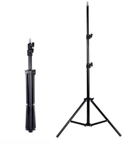 JIANBOHAIRS Projector Bracket Travel Tripod with 1/4 Screw Photographic Lighting Stand Extendable 110cm 160cm for Projector Camera Outdoor Projector Mount Stand(110cm)