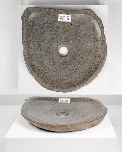 Lavabo in pietra naturale, extra piatto, circa 40 cm, naturale, pezzo unico, per bagno, WC, giardino, lavabo da appoggio Wohnfreuden
