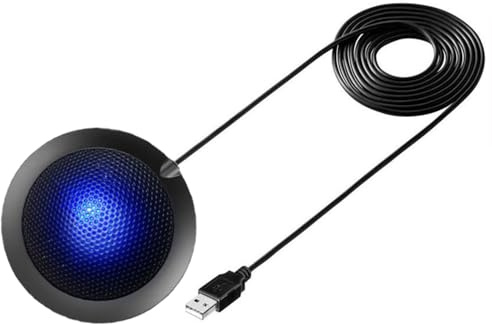 Microfono vivavoce per conferenza USB da tavolo Microfono a condensatore omnidirezionale a 360° Plug & Play PC Microfono per computer compatibile con Mac per PC Laptop