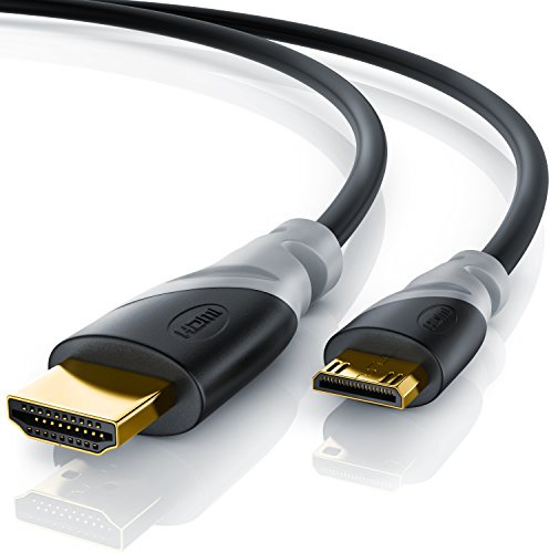 CSL - 10m Mini HDMI Kabel 1.4a Ultra HD Full HD 3D Ethernet - 1080p 2160p 4k bei 30 Hz - 3 Fach Geschirmt
