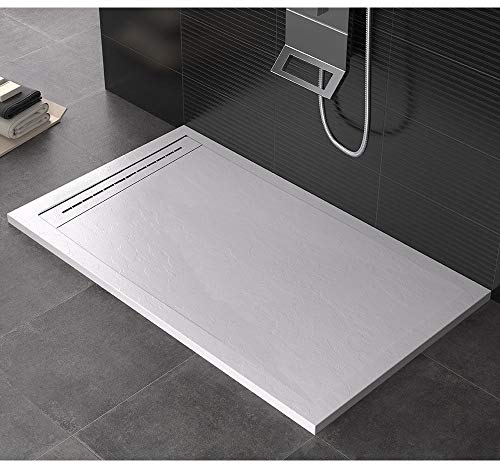 Plato de ducha 70 x 80 cm de piedra Maier Oasis blanco