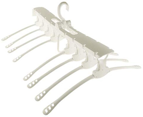 Tubayia 8 in 1 Multifunzione Antiscivolo Appendiabiti Pieghevole Appendiabiti per Pantaloni, Cravatte, gonne, Sciarpe ECC Bianco