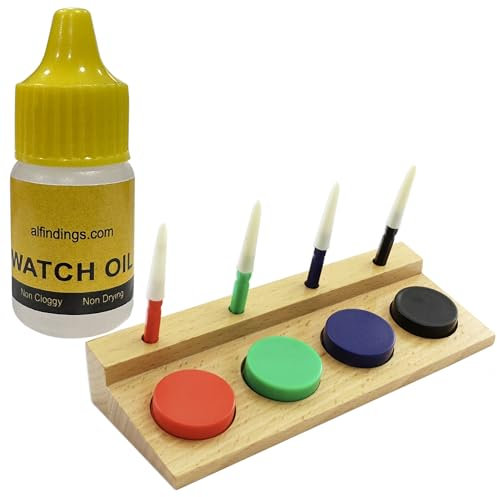 Jewellers Tools Uhrmacher Öl & Fett Becherhalter Behälter & Öler Stifte mit Uhrenöl Set (130)