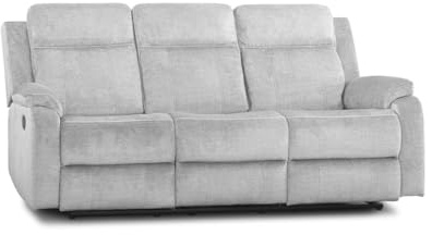 SWEET SOFA®- Sofá Relax 3 plazas REIMON, sofá reclinable en 2 Extremos, 1 Fijo Central, Apertura por Palanca. (Gris)