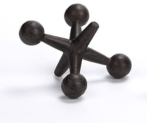 7 H Jack Decor Cast Iron Decorative Jacks for Home, Iron Bookends, 5.4 lbs Door Stop, Paperweight（1 PC）