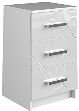 Vicco Nachttisch Irma, Weiß, 35.5 x 66 cm, zur seitlichen Platzierung neben Boxspringbetten geeignet