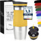 Milu Travel Mug 370ml 450ml - Insulated Coffee Cup to go - 100% Leak Proof - Stainless Steel Drinking Mug - Car Mug Double Wall Insulation Thermo Coffee Flask (Mango, 370ml)