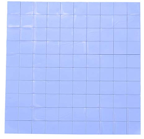 100 almohadillas térmicas de silicona 10 x 10 x 1 mm para cuerpo conductor de aislamiento térmico, color azul