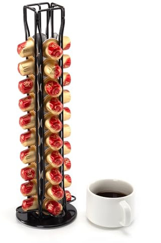 SYSYLY Porta Capsule per caffè,Porta Cialde per Nespreso Originalline Capsules Rotante,Supporti per Capsule Cialde,Portacapsule Verticale,Nero.