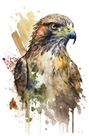 Acryl-Bild 50 x 80 cm: Illustrationsfalke in Aquarell. Tier auf weißem Hintergrund. Generative KI (199819926)