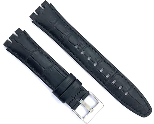 diloy Lederarmband kompatibel mit Swatch Irony Scuba Ref 328 | Rindslederarmband mit Alligatorprägung. Bitte Maße prüfen um die Kompatibilität zu bestätigen