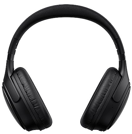 NONCHI Wireless Over Ear Bluetooth Headphones with Built-In Mic, Active Noise Cancelling Headphones, Hifi Stereo Foldable Lightweight Headset, 55H Playtime, Deep Bass, for PC Home Travel Office,Black