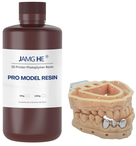 JAMG HE 3D Printer Resin Dental Pro Model Resin Dental Prosthetic Model Resin for Crown and Bridge Model, Orthodontic Model, Implant Model etc (IPA Clean, Almond) | Dental Pro Model Resin for Crown and Bridge Model, Orthodontic Model, Implant Model etc
