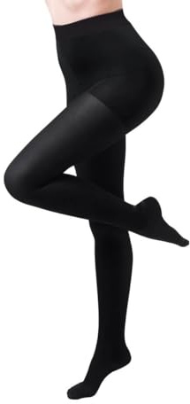 sanaGens Collant Victoria 140 den in Microfibra Coprente Calze a Compressione Graduata 18/22mmHg Donna NERO