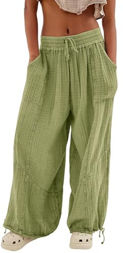 Damen Hose Leinen Pumphose Haremshose Wickelhose Bequeme Sporthose Für Frauen Schlaghose Hippie Hose Baggy Hosen Sport Pumphose Straight Bein Hose Flower Freizeithose Ballonhose Pluderhose Jogginghose