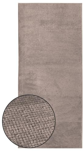 KARAT Premium Teppichläufer gewebt - 80 x 150 cm, Braun - Flauschiger Baumwoll Teppich - Läufer für Küche, Flur & Wohnraum - Flurläufer Küchenläufer Flurteppich (Azade)