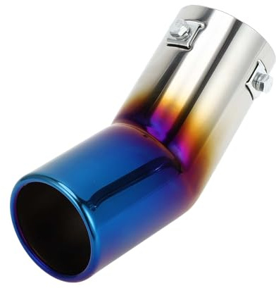 VekAuto Punta De Escape Curvada Azul Quemado 1Pc Universal