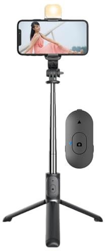 Tige de selfie avec trépied, trépied portable | Bâtons de selfie télécommandés avec lumières,Support de trépied de téléphone selfie de téléphone complet pour la prise de vue vidéo