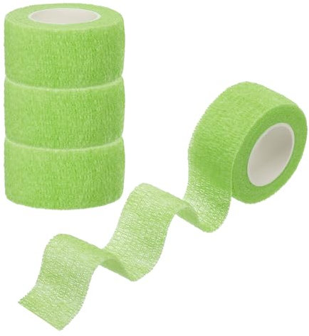 PATIKIL Sport Selbstklebendes Band, 4er Pack 2 X 5 Yards Verband Wrap Atmungsaktives Elastisches Band Verhindert Fingerreibung für Golf Baseball Volleyball, Grasgrün