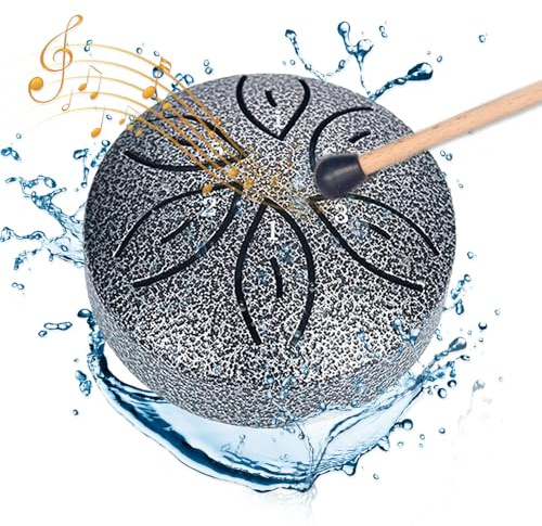WHOOLEFUN Steel Tongue Drum 3 Inches 6 Notes, Handpan Percussion Instrument Musikinstrument Regentrommel Für Draußen, Die Harmonische Resonanz Natürlicher Klänge
