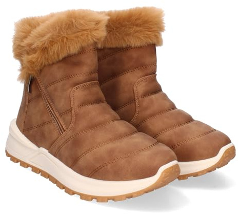 Botines Planos de Mujer Calidos con Forro de Pelo, Suela Antideslizante, Adorno de Cremallera, Punta Redonda, Invierno.
