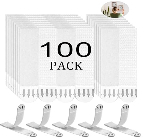 50 Pairs(100 Strips) Large Picture Hanging Strips Heavy Duty, Sticky Picture Hangers for Walls,Hanging Pictures Without Nails,Damage Free No Nails Adhesive Strips for Frame Hanging Mounting Strips