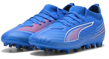 Puma Ultra 6 Match MG Jr, Zapatillas de fútbol Unisex para niños y niños, Ultra Blue Puma White Glowing Red, 31 EU