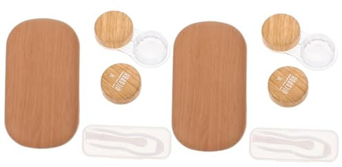 Ipetboom Retro Leather Lined Lens Box Set, Portable Plastic Storage Case
