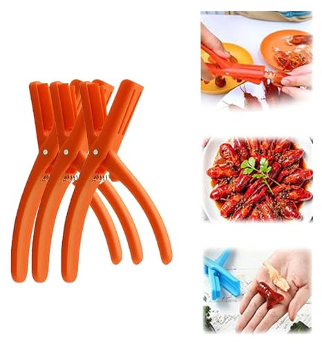 ERICAT Suzcan Crawfish Peeler, Suzcan Crawfish Peeler Tool, Suzcan Crawfish Sheller Tool, Crawfish Tail Peeler,For Peeling Cooked Shrimp Tails(Orange,3 pc)