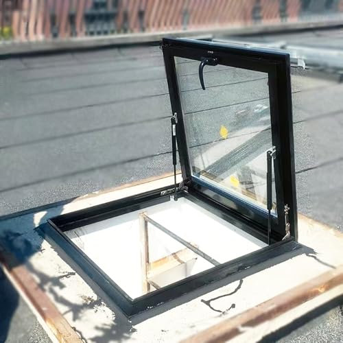 Lucernario per Tetto Lucernario con Supporto Idraulico per Carichi Pesanti, Finestra da Tetto in Alluminio con Vetro Temperato Trasparente, Finestre Luminose di Diverse Dimensioni per Patio, Soppalco(