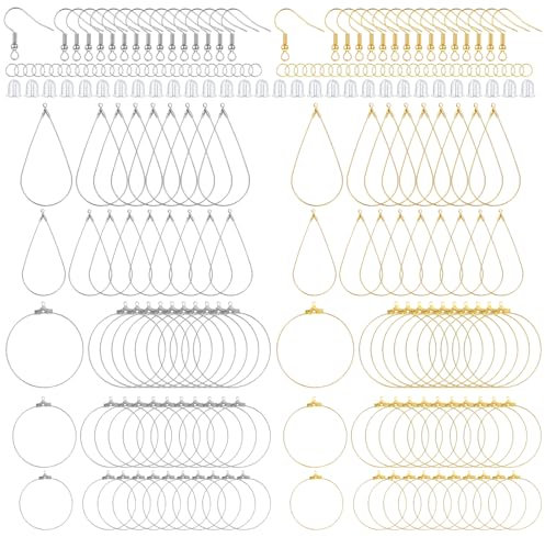 700 Stück Ohrringe Selber Machen Set Ohrringe Creolen Rohlinge Creolen DIY Ohrringen Perlen Schmuckherstellung Zubehör Edelstahl Basteln DIY Zubehör Schmuck