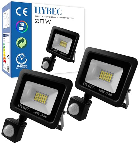 CLAR- Led Strahler Mit Bewegungsmelder Außen, Led Aussenleuchte Mit Bewegungsmelder, 20W (Pack 2)