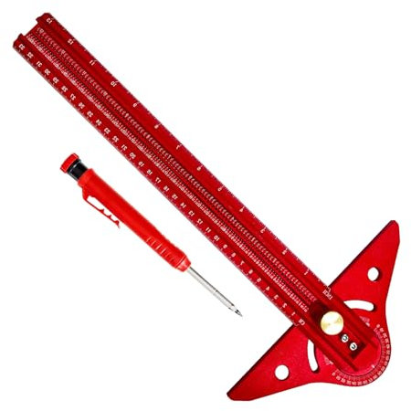 Para Carpintería, Medidor De Ángulos Para Trabajos En Madera, Regla Multifuncional De Aluminio Ajustable, y Ligera Para Enmarcado y Construcción