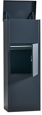 Large Parcel Box Outdoor Parcel Delivery Box Parcel Drop Box Metal Post Box for Internet Deliveries,Wall Mountable Weatherproof Sturdy Mailbox Home Porch - Atahome Ephesus (Anthracite)