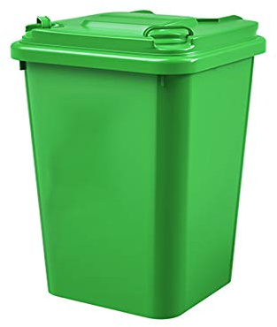 Poubelle d'extérieur en Plastique, Longue, cylindrique, Grande capacité, avec Couvercle, Poubelle Commerciale de 26,4 gallons, avec roulettes, Poubelle Verte (Verte 100 L)
