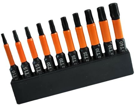 Paquete de 10 puntas de destornillador de estrella de 100 mm o 50 mm de largo, vástago hexagonal S2 de acero para uso automotriz