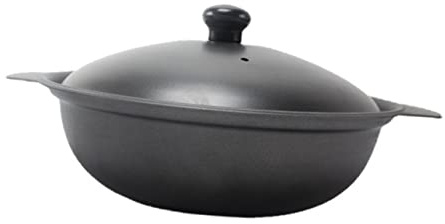 Yellow Cast Iron Casserole Dish with Lid for Braised Rice