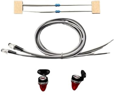 GTVNPOA RC Lampe Lichtleiste Set Für Tamiya Für Scania 770S 56368 Für Volvo Für Actros Für Benz Für Man Lesu Kipper 1/14 3V Breite Licht Position Lampe RC LKW Auto Teile(Red)