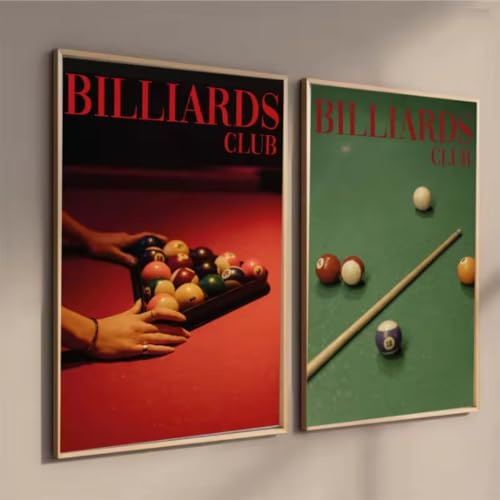 HURCP 2 Stück 8 Ball Billard Ästhetisches Poster Leinwand Malerei Spielzimmer Moderne Wandkunst Bild für Wohnzimmer Wohnkultur, 30x40 CM (11,8x15,8 Zoll)
