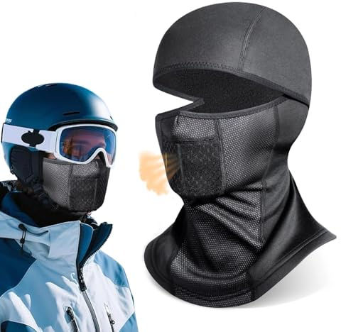 Kisstta Vindtät vattentät varm balaclava för kvinnor och män, UV-skydd stormmask, skidmask för cykling, motorcykel, svart, 58