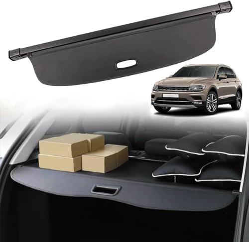 Auto Einziehbarer Laderaumabdeckung Kofferraum Hutablage für V.W Tiguan L Allspace 2017+ hintere Kofferraumabdeckung Laderaumabdeckung Rollo