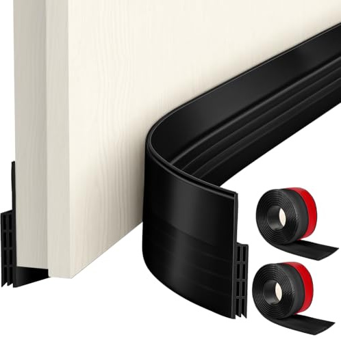 AOOHA Paraspifferi Porta Blindata,2 Rotoli Autoadesiva Striscia di Porta,Tagliabile,Guarnizione Sottoporta in TPE per Evitare Entrata Aria Fredda,Rumore,Polvere,Woodlice,Isolamento acustico