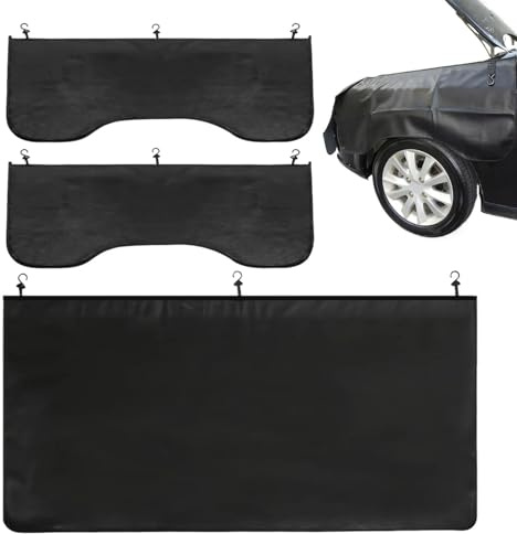 Paraspruzzi per auto, 3 pezzi, in microfibra di poliuretano, rivestimento anteriore per meccanici, riparazioni, manutenzione, officina, garage, SUV, berlina, camion, ruote