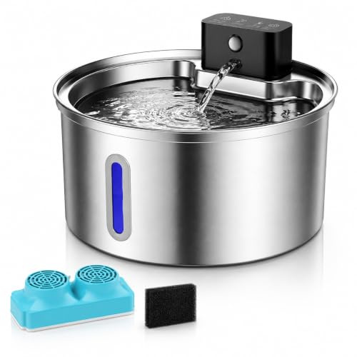 Peluditos Fuente para Gatos Acero Inoxidable 2,5L sin Cable Recargable