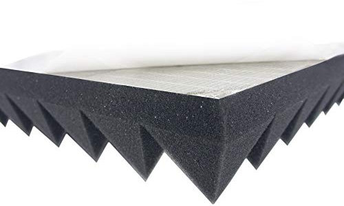 Dibapur Espuma Acústica Piramidal, Autoadhesiva, Tipo 50 x 50 x 6 cm, para Aislamiento Acústico Efectivo