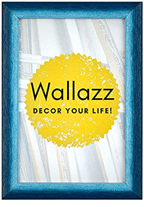 Wallazz Cornice Portafoto in Legno 20x30cm Blu/Azzurro. Cornice per Foto con Vetro Sintetico Infrangibile - Porta Foto Decorativo - Made in Italy
