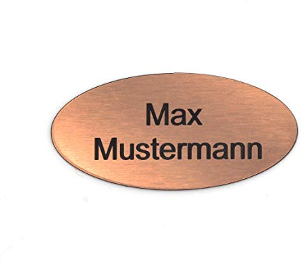 Gravurheim Briefkastenschild Türschild individuelle Gravur Name | selbstklebend - personalisiert | Kunststoff - Plastik | viele Farben und Größen (8x3,5cm Oval, Bronze-Schwarz)
