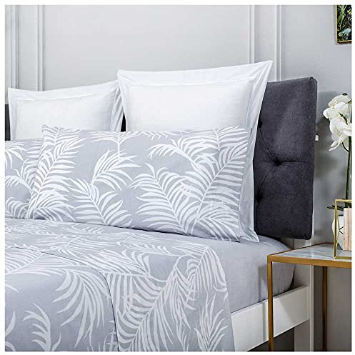 COTTON ARTean Juego sábanas Cama 150 Algodón Orgánico ORIO Gris | Incluye 4 piezas: encimera, bajera ajustable, 2 fundas de almohada. Certificado OEKO-TEX y GOTS