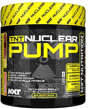 NXT TNT Nuclear Pump - 500g | Non Stimulant Pre-Workout | Decrease Fatigue | Increase Strength - All Flavours (Tropical Delight)